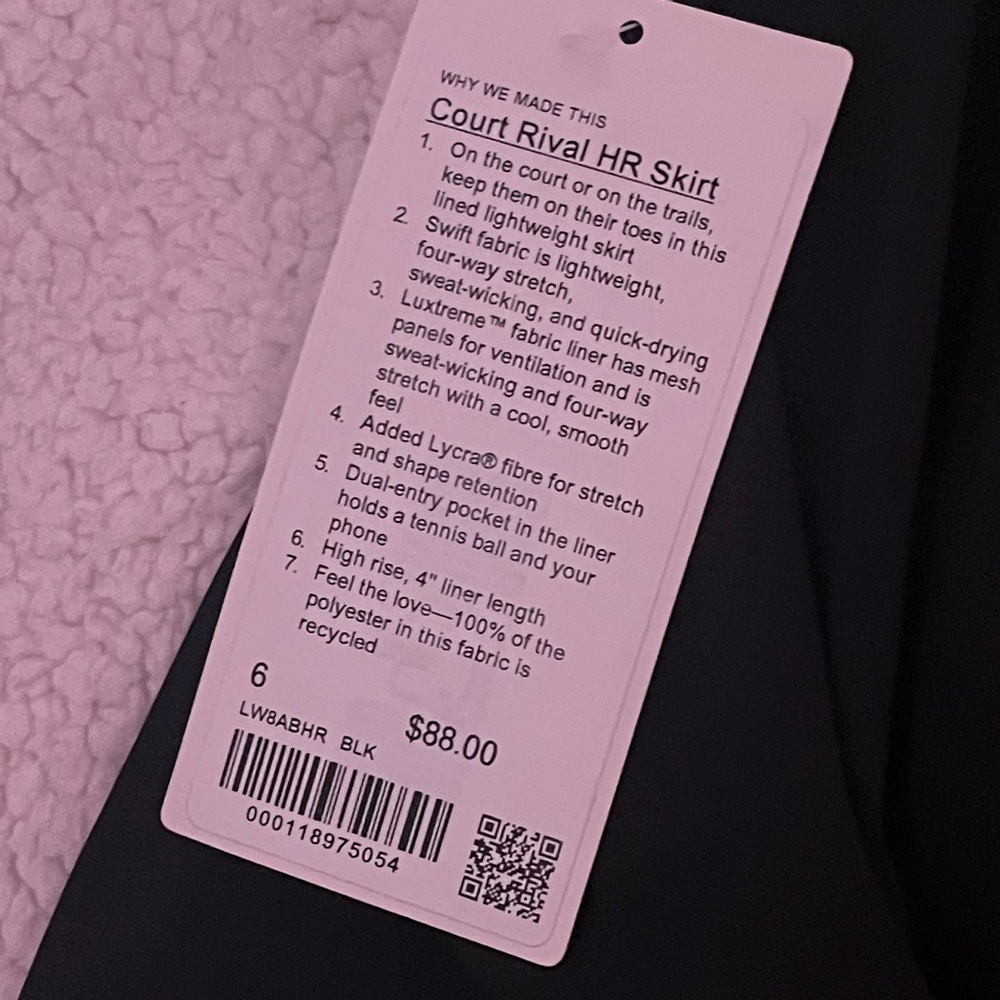 Lululemon Court Rival HR Skirt
BRAND NEW *NEVER WORN
Size 6 - Picture 5 of 5